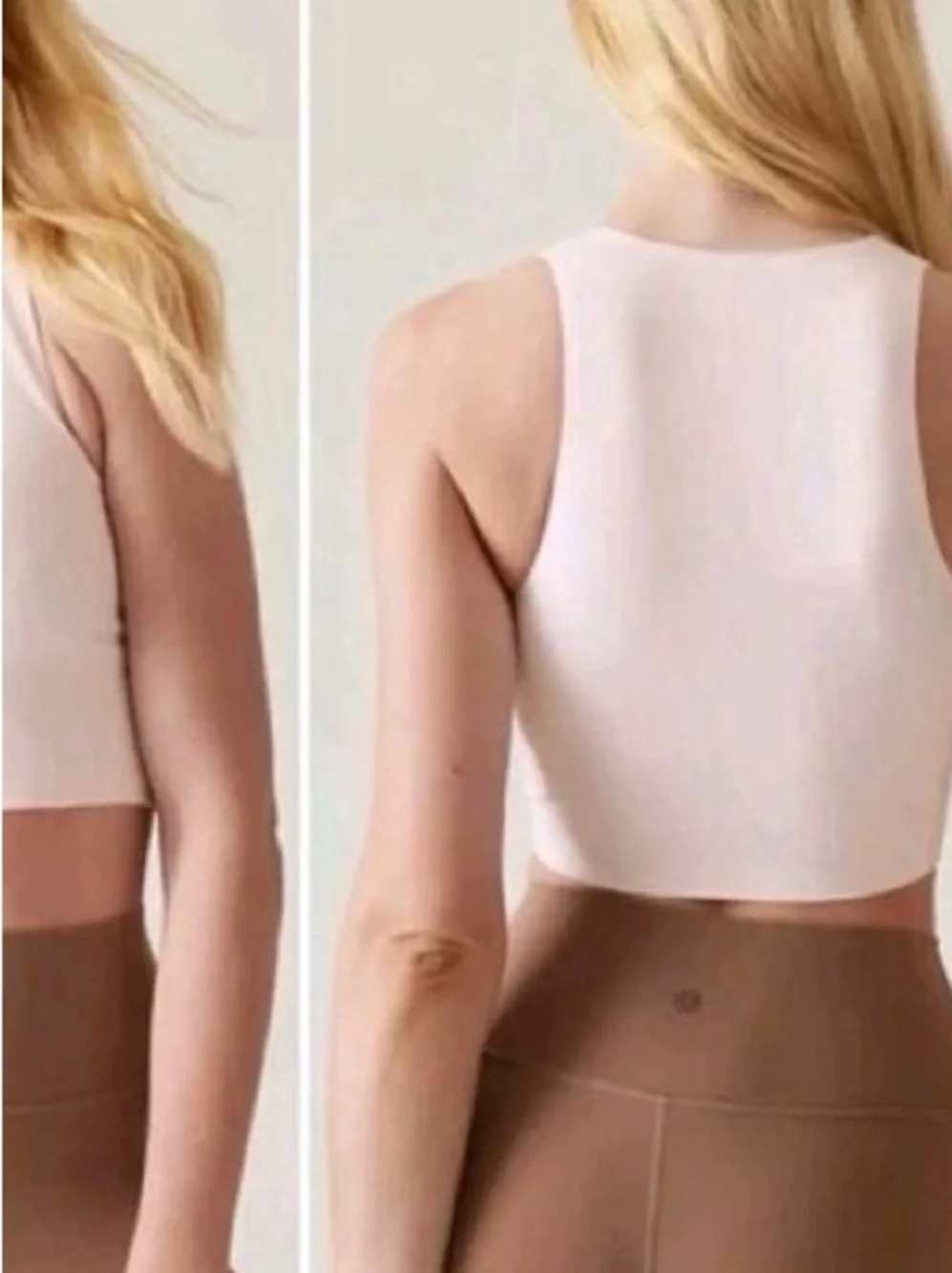 Athleta Aurora Seamless Crop v neck tank, size XXS in rosy tint (i think)